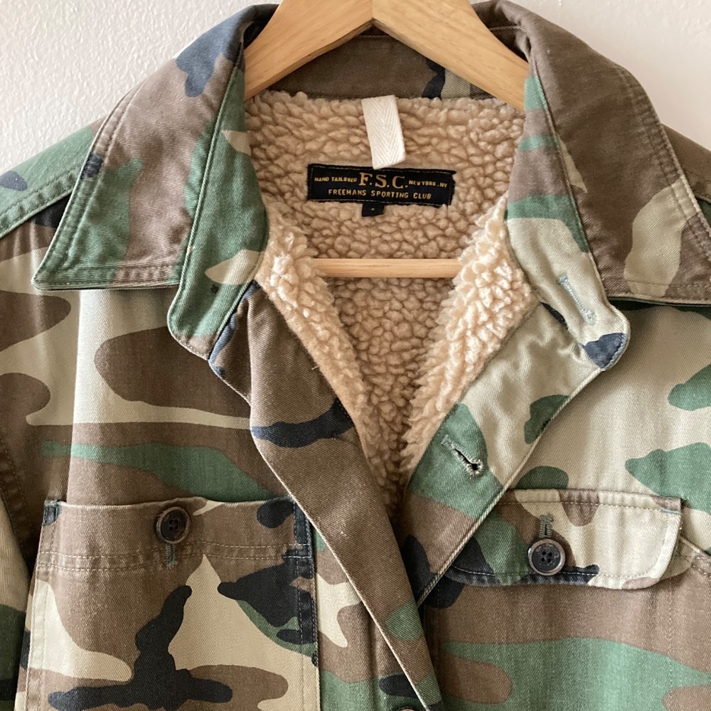 RFSC FREEMANS SPORTING CLUB Camo Camouflage Army Military Style Jacket